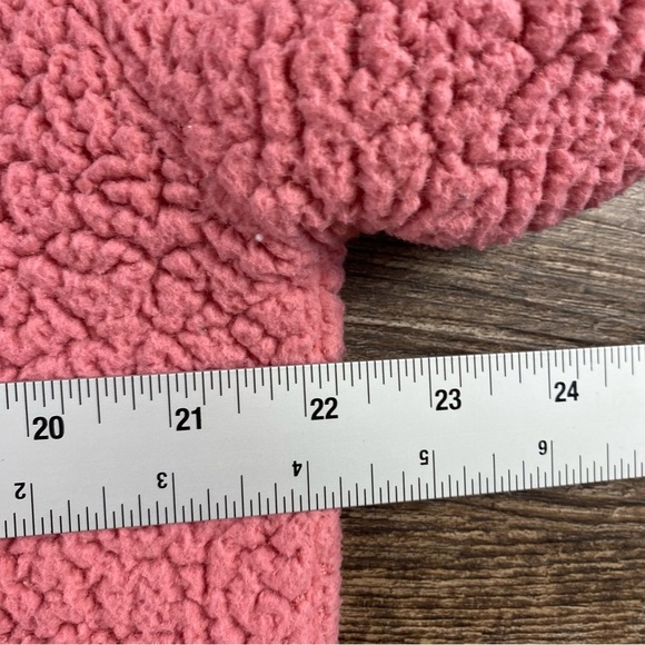 PINK Cozy Fleece Women L Pink Zip Drawstring Mock Neck Front Pocket Warm Outdoor - Picture 6 of 7